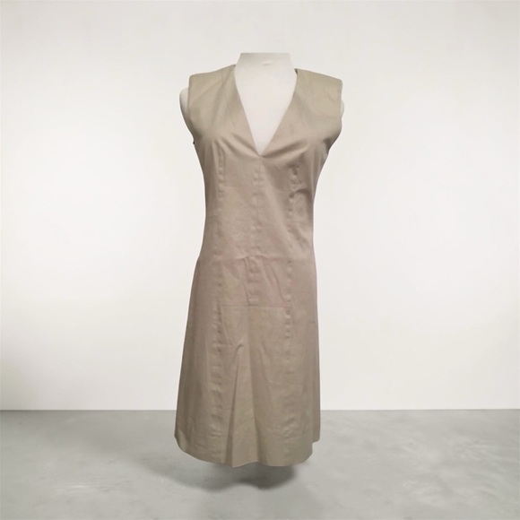 Hugo Boss Dresses & Skirts - Hugo Boss Elegant Taupe Beige Structured Short Sleeveless Dress - 4